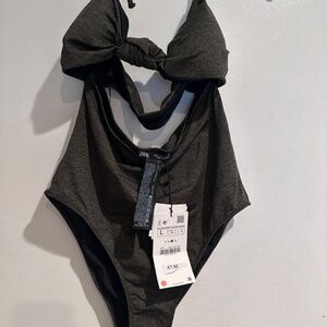 Zara Black One Piece Swimsuit